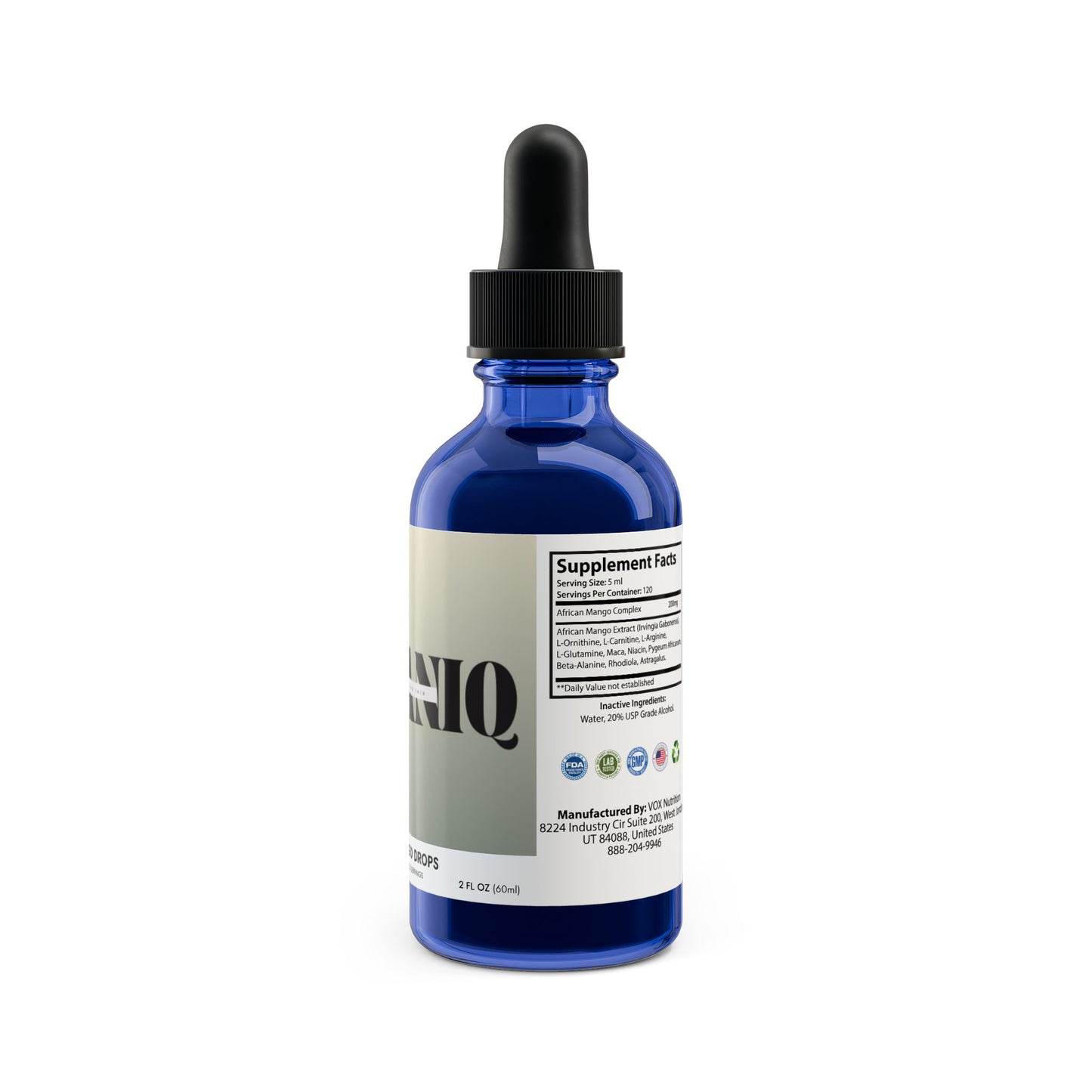 VEGANIQ African Mango Drops Supplement (60ml, 2fl.oz)